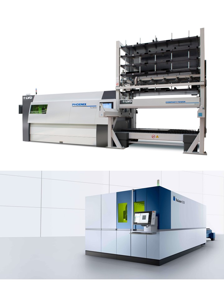 two laser cutting machines